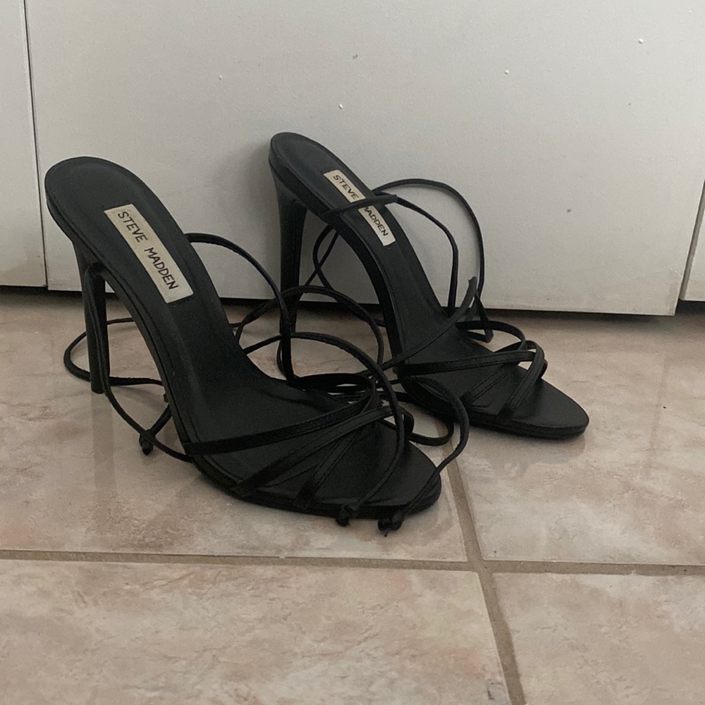 Strapping black heels from Steve Madden